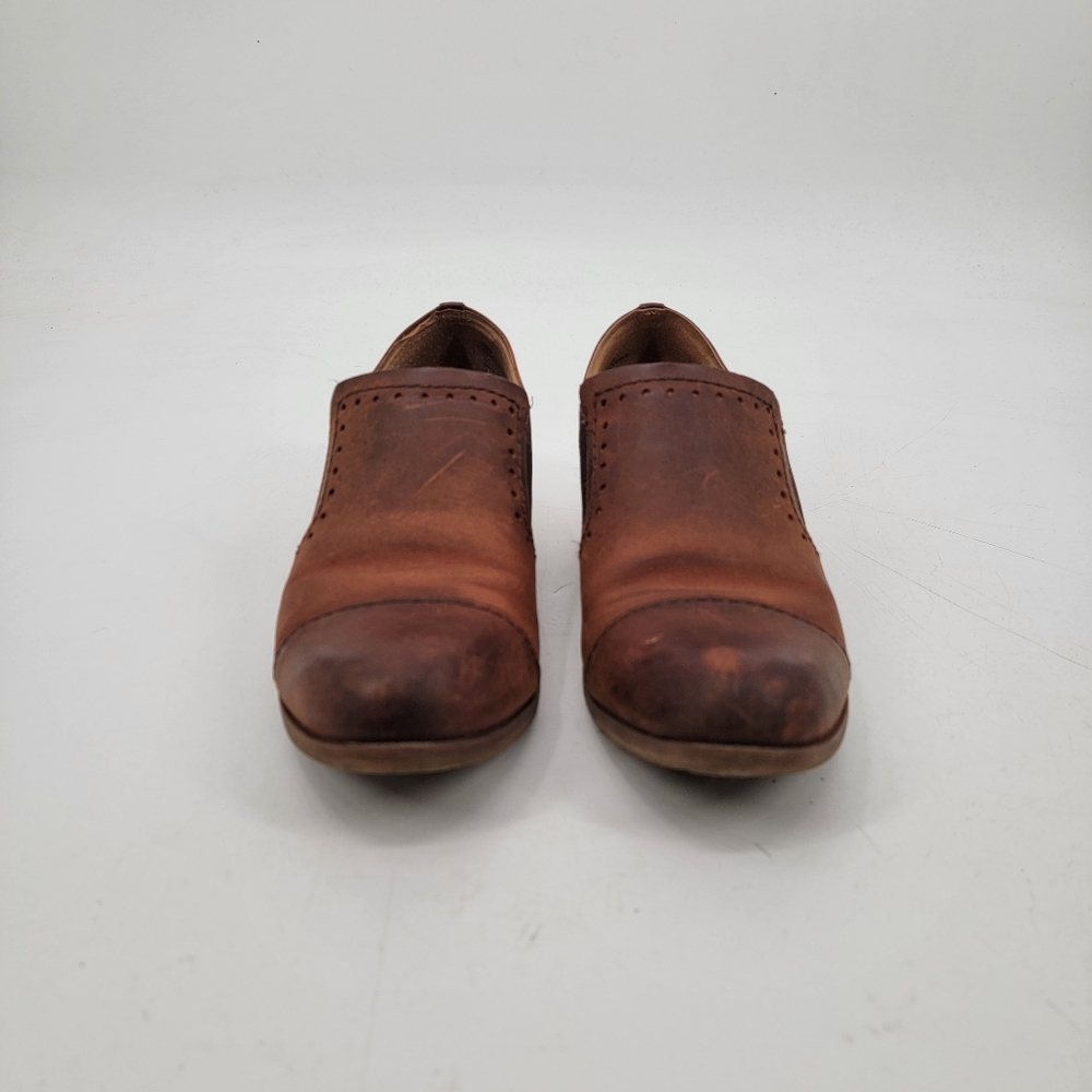 Kork Ease Brown Leather Loafers Size 9 Cap Toe Distressed Classic Minimalist - Picture 3 of 16